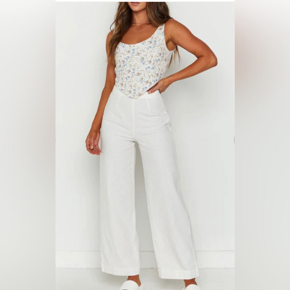 Beginning Boutique white linen pants